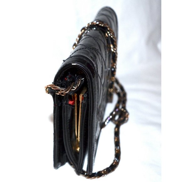 Vintage Ande Quilted Womens Crossbody Flap Top Clutch Bag Kiss Lock Handbag - Picture 2 of 5